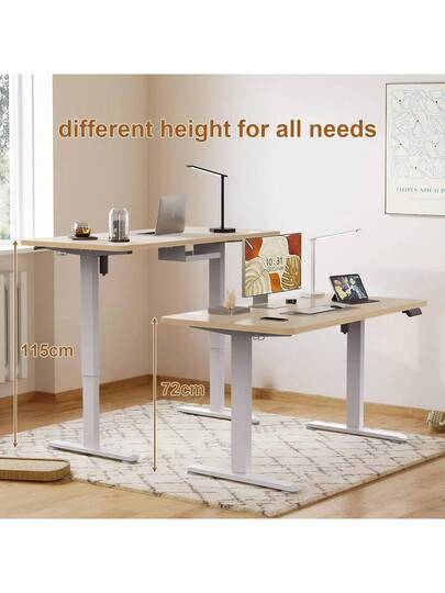 Devoko 120/140/160 Cm Bureau Height Adjustable Shelf Ergonomic Tafel Top Monitor Shelves,St Sit Computer Easy Assembly Home Office view 4