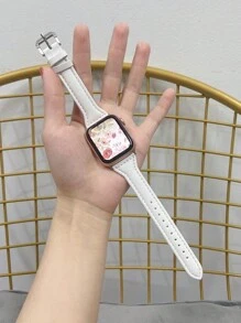 1 dây đeo đồng hồ thể thao bằng da thật, tương thích với Apple Watch 45mm, 49mm, 38mm, 40mm, 41mm, 42mm, 44mm, 46mm, dây đeo màu trơn, tương thích với Apple Watch Ultra, SE, Series 11, 10, 9, 8, 7, 6, 5, 4, 3, 2, 1, phụ kiện - trắng - Xem 2