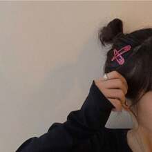 4pcs Leopard Print Pattern Hair Clips, Retro Horse Pattern & BB Clips, Y2K Style Hair Accessories For Girls Claw Clips Hair Claws Hair Barrettes, School Stuff - Multicolor - View 4