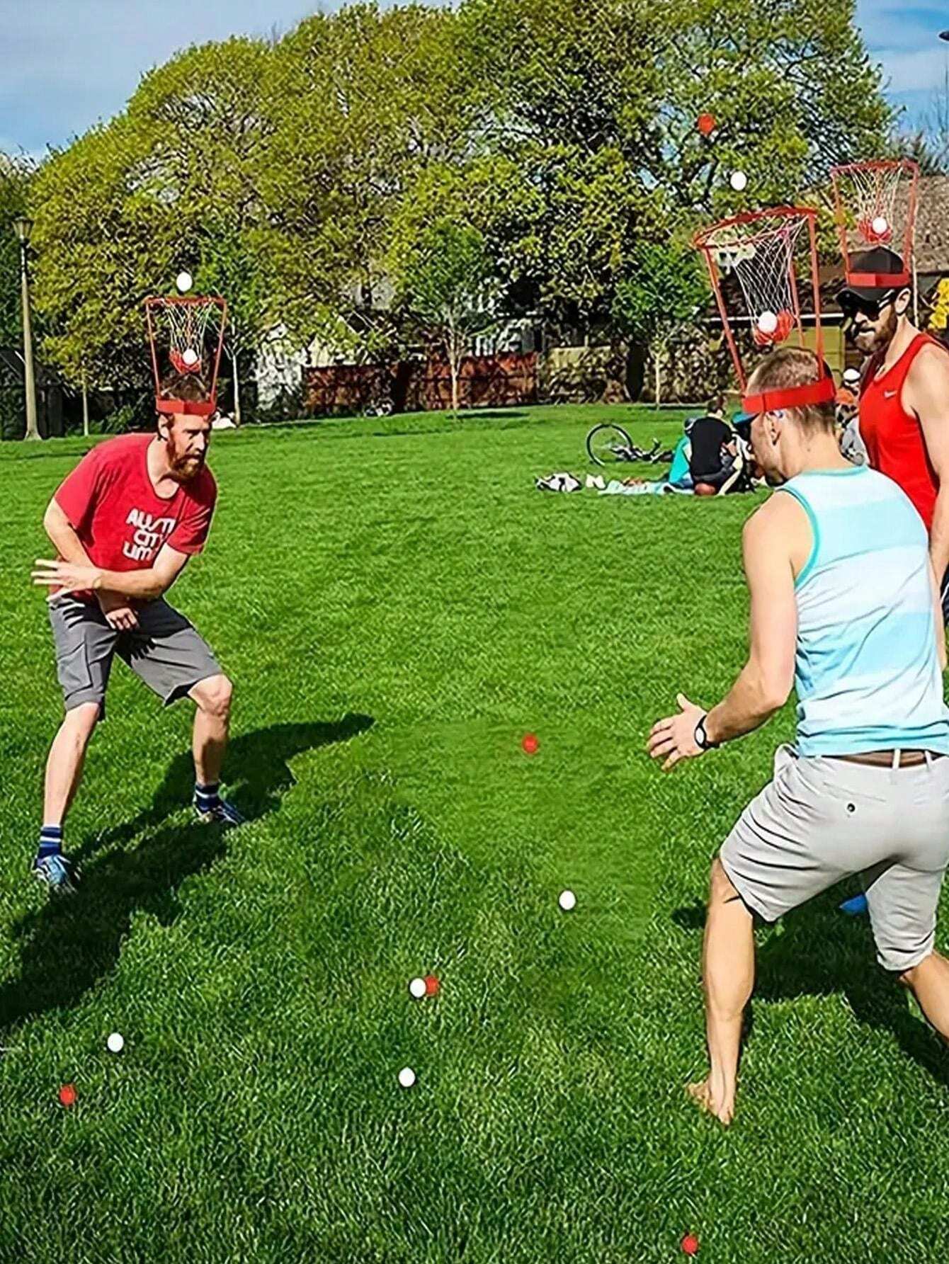 2sets Head Hoop Basketball Party Game For Kids And Adults, Adjustable