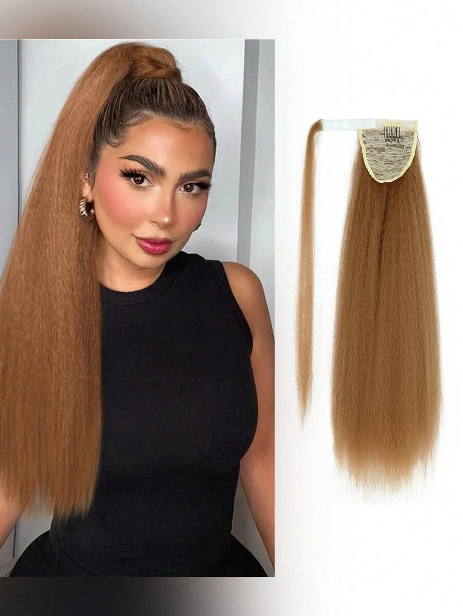 Extensão de rabo de cavalo com presilha para meninas, rabo de cavalo