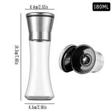 1入組手動玻璃磨，不銹鋼和陶瓷芯，適用於研磨黑胡椒、花椒、海鹽和調味料 - 彩色 - 查看 3