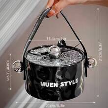 1只高檔陶瓷客廳收納籃，帶皮革手柄和亞克力蓋，便攜與輕奢零食、糖果和乾果收納盒，手提水果儲存盤，客廳和廚房配件 - 1件手提帶蓋籃子 - 查看 16