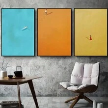 3 Áp phích vải nghệ thuật, Tranh nghệ thuật treo tường sân vườn hiện đại trang trí, Áp phích treo tường, phòng tắm, phòng ngủ, văn phòng, phòng khách, trang trí tường nhà, không khung - Nhiều màu - Xem 2