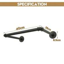 Barra de ropa industrial de tubo negro - Barra de ropa DIY de gran resistencia - Paquete de 2 barras de ropa montadas en la pared para colgar ropa