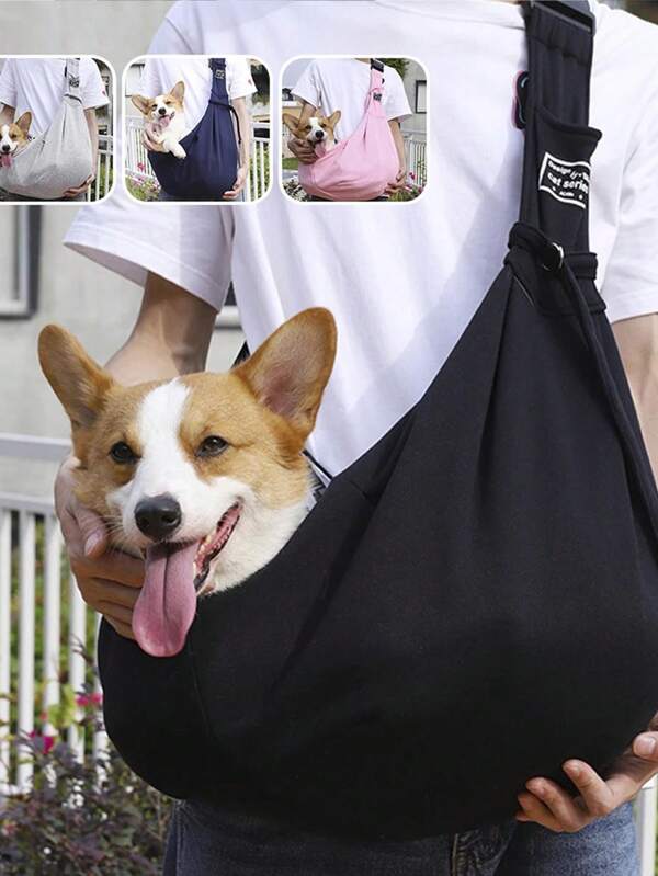 1 bolsa cómoda y de gran capacidad para perros. Bolsa de hombro cruzada para mascotas para viajes al aire libre con gatos y cachorros, portátil y plegable. Suministros para transportar mascotas