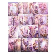 50張/組復古波洛克風格材質紙，適用於舊式奇幻日記背景，DIY裝飾筆記本紙，剪貼簿用紙 - 彩色 - 查看 9