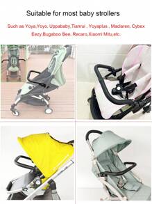 1pc Universal Adjustable Baby Stroller Armrest Cover Made Of PU Leather, With A Multi-Level Handrail Clamp Compatible For Yoya, Yoyo, Tianrui, Maclaren, Cybex, Bugaboo, Recaro, Britax, Mitu, GB Buggy And Most Other Stroller Models - All-Season Fashion Accessory - Black - View 5
