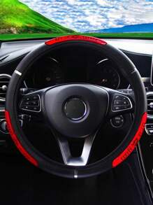 1 pièce Housse de volant de voiture de dragon réfléchissant avec bande lumineuse, accessoires de voiture sans anneau intérieur. La housse de volant convient pour les volants de 14,5 à 15 pouces.