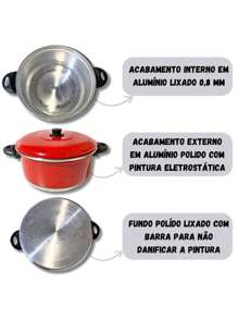 6 Piece Aluminum Color Casserole Pan Set - Red - View 2