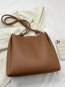 Túi Tote Nữ Thời Trang Thường Ngày Có Thể Gập Lại Tiện Lợi Dung Tích Lớn Cho Văn Phòng Kinh Doanh Lễ Hội Túi Quà Ngày Lễ Cho Sinh Viên Đại Học - màu nâu - Xem 6