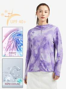 TECTOP Summer Workout Women Long Sleeve Running Shirts UPF 40+ Sun Protection Full Zip Athletic Jackets Lightweight Zipper Pockets