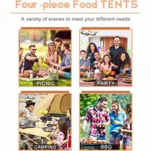 Food Covers For Outside,Food Tent,Picnic Food Covers Mesh,8 Pack (17in X 17 In) Reusable And Collapsible,Scratch Resistant No Lace Food Nets,Mesh Food Covers For Outdoors - White - View 10