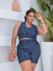 Plus Size Co-Ords - Teal Blue - View 1