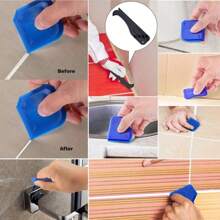 5/6/9pcs Grouting Tool Set, Including Grout Scrapers, Sealant Smoothing Brushes, Plastic Spatulas, For Tile Installation