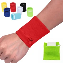 1pc Sports Wristband Zipper Wrist Support Wallet Multifunction Gym Running Arm Band Bag Key Card Storage Bag Cycling Purse Sweatband Gym Gym Wristbands Accessories