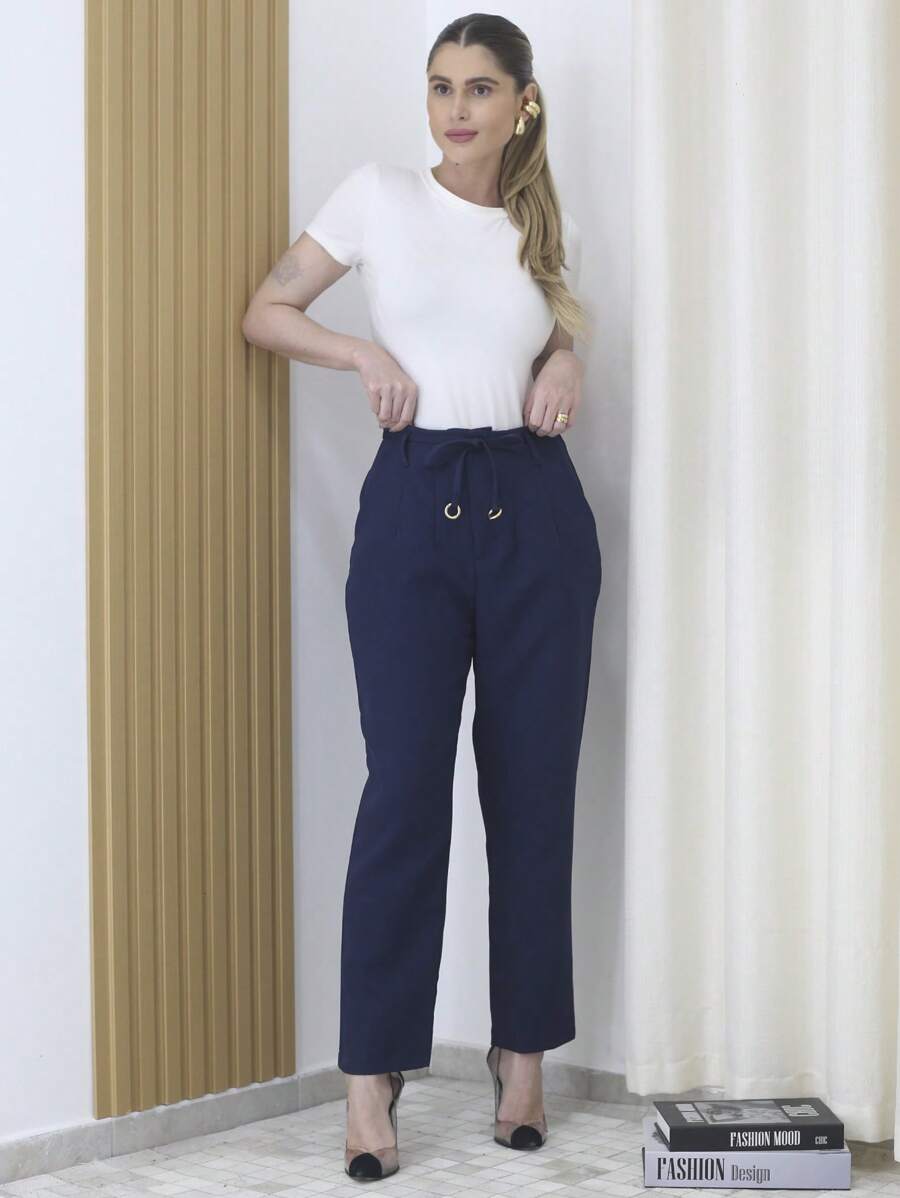 Women Pants - 藏蓝色 - 查看 1