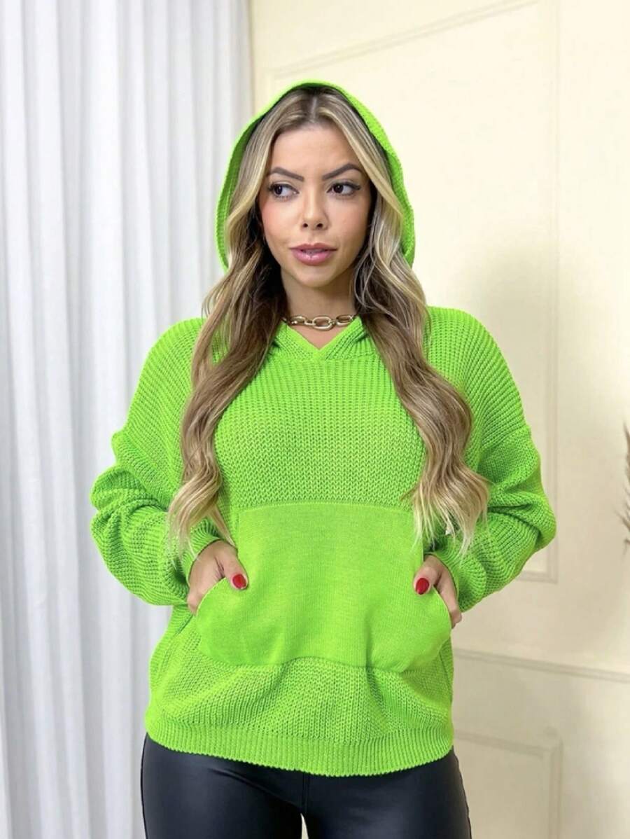 Women Knit Tops - Verde Oliva - Ver 1