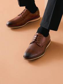Men Casual Dress Oxford Sneakers Shoes For Men Office Work Daily Business  Formal Fashion Derby Suits Shoes - 棕色 - 查看 3