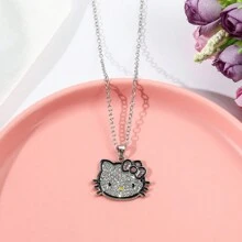 Sanrio 1 pièce Collier pendentif mignon de dessin animé Sanrio KT chat. Mode Kawaii, Collier hello kitty Anime Y2K. Bijoux pour femmes et filles, cadeaux