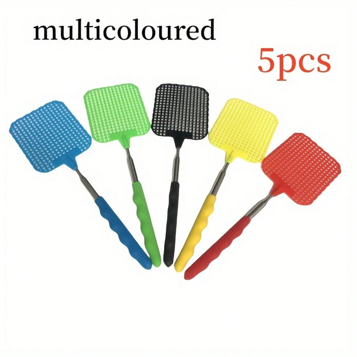 5 Pack Retractable Fly Swatters, With Extended Handles, Durable Retractable Handles, Fly Swatter