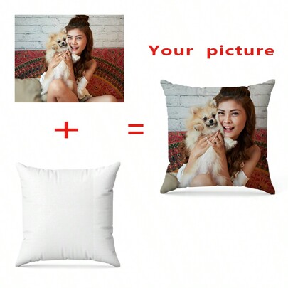 1 PIEZA Funda de cojín personalizada, Funda de almohada decorativa personalizada DIY para el hogar, Regalo de boda, Regalo de cumpleaños, Regalo de aniversario, Mascota, Funda de almohada impresa digitalmente, Multifuncional, Ornamental, Letra, Elegante, Moderno, Colorido, Lindo, Adorable, Casual, Personalizado, Único, Personalizado, Regalos ideales para él, Regalos ideales para ella, Almohadas personalizadas, Comodidad fácil, Decoración navideña, Renovación otoñal del hogar