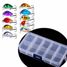 Hengjia 10 Warna Mini Rock Lure, 3cm/1.5g, Umpan Ikan Realistis dari Plastik, Dilengkapi Kotak Pancing Transparan - MultiWarna - View 4