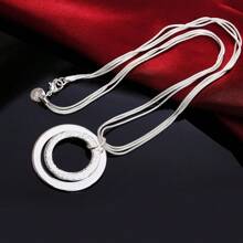 Charms Wedding Silver Jewelry Fashion Pretty Round Pendant Necklace Earring Women Party Set Top Quality