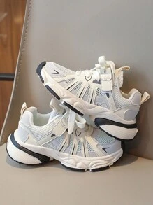 時尚透氣兒童運動鞋，男女兼用輕量化防滑厚底運動鞋 - 灰色 - 查看 4