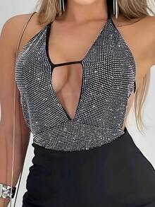 Women Bodysuits - 銀色 - 查看 1
