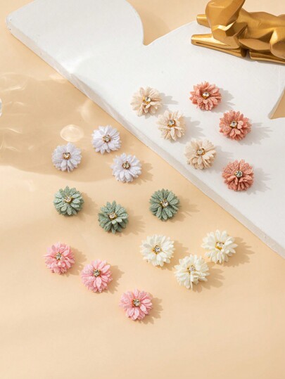 12/30 Pcs Rhinestone Fabric Mini Daisy Flowers, DIY Decoration For Shoes, Hats, Leggings, Earrings, Doll Clothes, Jewelry Accessories Gifts Birthday Graduation,Fall Decor,Autumn