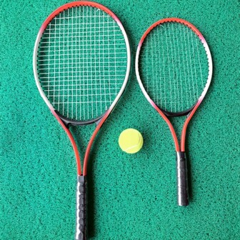 1 Large & 1 Small Aluminum Alloy Tennis Rackets, Durable High Elasticity, With 1 Tennis Ball, Family Set, Professional Tennis Rackets For Matches & Training