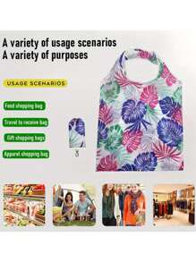 1pc Reusable Shopping Tote Shopping , Large Capacity Polyester Portable Folding For Travel ,Makeup ,Cosmetic ,Vacation Organizer,Large Capacity Makeup Organizer Makeup Case, For Lipstick, Brush, Skincare, Mobile Phone, Coin, Small Items, For Home,Gift,Vacation And Festival Halloween Christmas Multifunctional Use,Boho Vibes