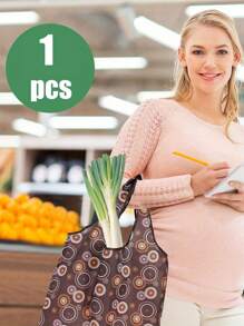 1pc Reusable Shopping Tote Shopping , Large Capacity Polyester Portable Folding For Travel ,Makeup ,Cosmetic ,Vacation Organizer,Large Capacity Makeup Organizer Makeup Case, For Lipstick, Brush, Skincare, Mobile Phone, Coin, Small Items, For Home,Gift,Vacation And Festival Halloween Christmas Multifunctional Use,Boho Vibes