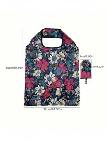 1pc Reusable Shopping Tote Shopping , Large Capacity Polyester Portable Folding For Travel ,Makeup ,Cosmetic ,Vacation Organizer,Large Capacity Makeup Organizer Makeup Case, For Lipstick, Brush, Skincare, Mobile Phone, Coin, Small Items, For Home,Gift,Vacation And Festival Halloween Christmas Multifunctional Use,Boho Vibes