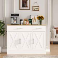 Vongrasig 43" Buffet Sideboard Cabinet With Storage, Modern Wood Kitchen Cabinet Dresser For Dining Room, Living Room - 白色 - 查看 2