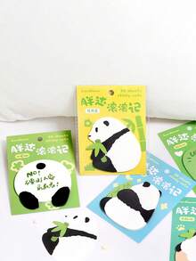 Panda Roll Memo Pad Series, Cute Animal Sticky Note For Repeated Messages, Little Popper Design - Olive Green - View 5