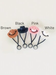 1PC Random Straw Lids, Straw Toppers, Reusable Straw Toppers, Cowboy Hat Shaped Silicone Straw Toppers, Decorative Straw Toppers, For Parties, Gatherings With Friends, Dust Proof Straw Covers For 30 & 40 Ounce  Cup Straws, Party Supplies, Decorative Glass Accessories, Mother's Day Gifts