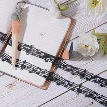 2 Yards schwarzes Noten-Musik-Spitzenband, 3cm Breite