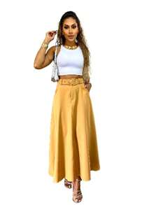 Women Skirts - 芥末黃 - 查看 3