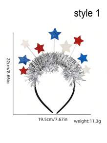 2024新款美國日成人頭帶髮飾，遊行紅色頭帶，節日頭帶派對，適用於日常和節日使用，日快樂 - 彩色 - 查看 11
