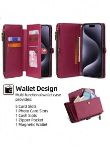keyunfei Multifunctional Zipper Side Magnetic Crossbody Bag With Wallet, Adjustable Shoulder Strap, Holder, Card Slot, Wrist Strap, Flip Cover Phone Case Compatible With IPhone 16 Pro/16E, Galaxy S24, Moto E13, Honor 90 5G, Nova Y70, 11 Lite, OPPO A38