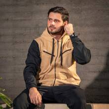 Men Hoodie & Sweatshirt Co-Ords - 深灰色 - 查看 4