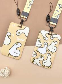 Hộp bảo vệ thẻ ID 1 cái có dây buộc, thiết kế vịt WoW - gừng - Xem 1