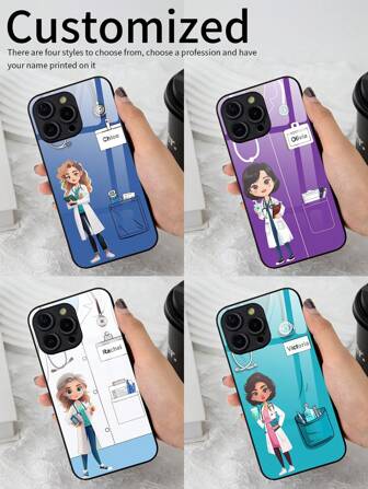 כיסוי זכוכית לטלפון אישי עם שם יחידה אחת, תואם לאייפון 15 פרו מקס/17 פרו מקס, S24 אולטרה, OnePlus ודגמים נוספים