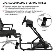 Racing Steering Wheel Stand,Adjustable Design,Universal Gear Lever,Chair-Friendly Slot,Quick-Fold For Logitechs G920/G25/G29,Thrustmasters T80/T150/T300,Black - Black - View 6