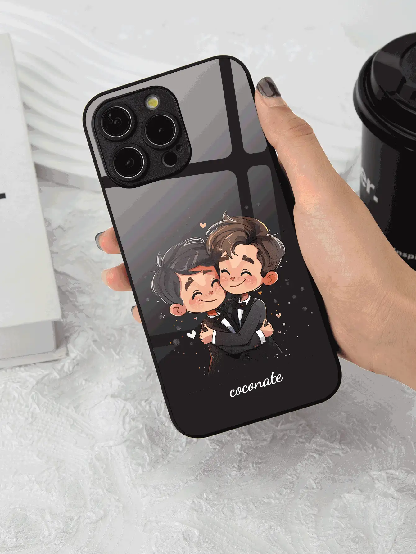 1 Ốp lưng điện thoại in tên cá nhân tương thích với Iphone 16 Pro Max / S24 Ultra / Redmi / / OnePlus và các mẫu khác - màu đen - Xem 2