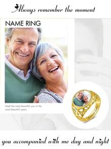 Bagues photo personnalisées, bague sigillaire avec image personnalisée, bijoux commémoratifs cadeau pour elle, maman, grand-mère pour la fête des mères, la Saint-Valentin, l