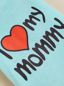 一件轻便的狗狗/猫咪背心，夏季宠物服装，印有“我爱爸爸/妈妈”字样 - 藍色 - 查看 6