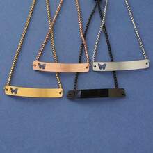 Black Hollow Butterfly Engraving Bracelet For Men And Women DIY Custom Engraving Bracelet Box Set Stainless Steel Bracelet High Quality Curved Brand Custom Bracelet